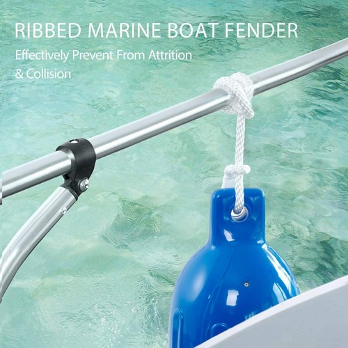 4 Ribbed Marine 6.5" X 24" Boat Fender Vinyl Bumper Dock Shield Protection Blue - Picture 5 of 6