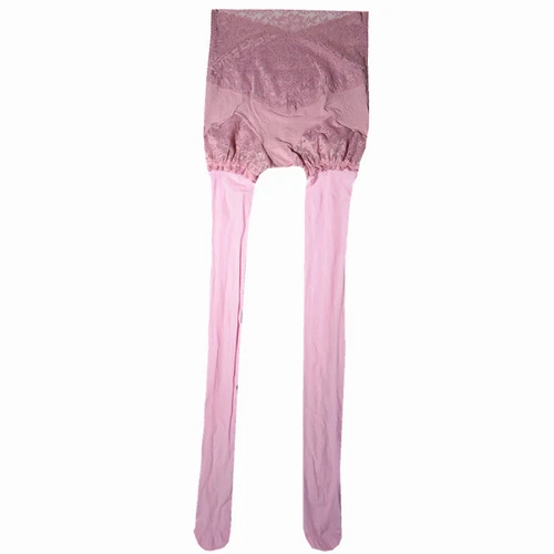 Offener Schritt Spitzenstrumpfhose Stretchstrumpfhose Glanzhöschen und Strümpfe in einem - Bild 6 von 29