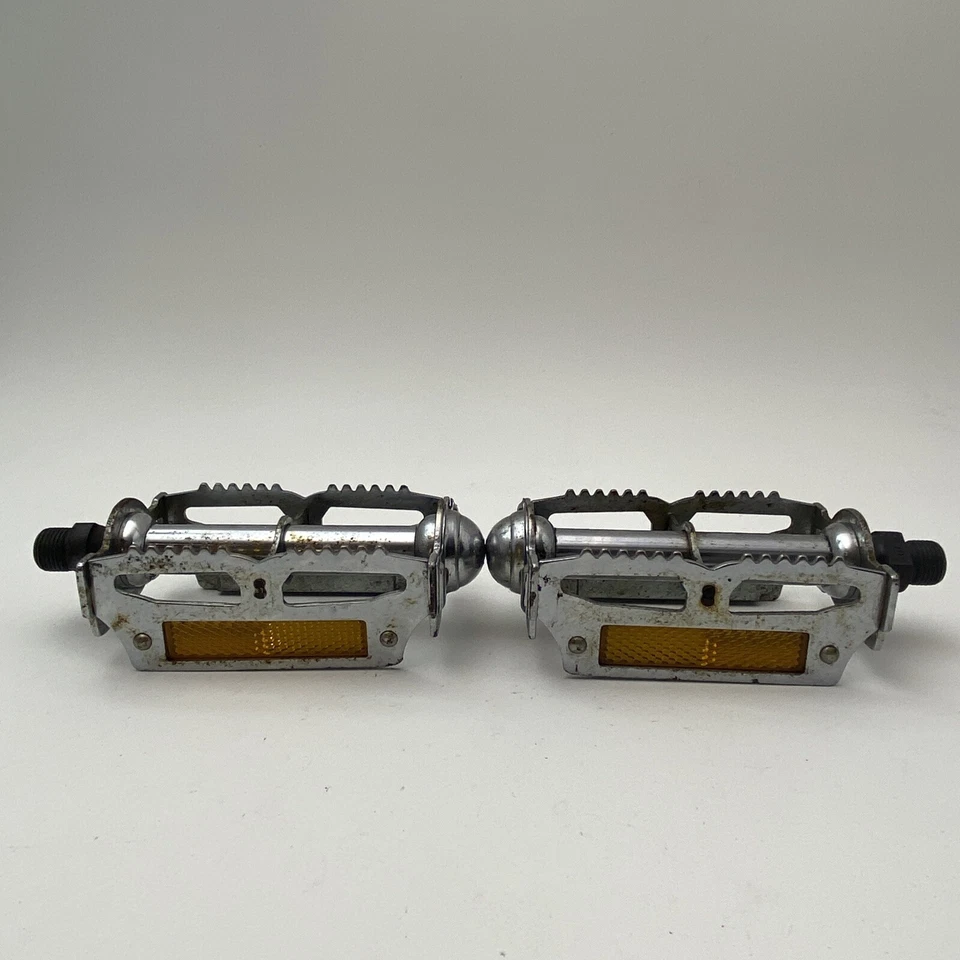 Pedales MKS de colección plataforma BMX de la vieja escuela 9/16 pulgadas 3 piezas trampa para ratas Silver Road A28 Foto 2 de 4