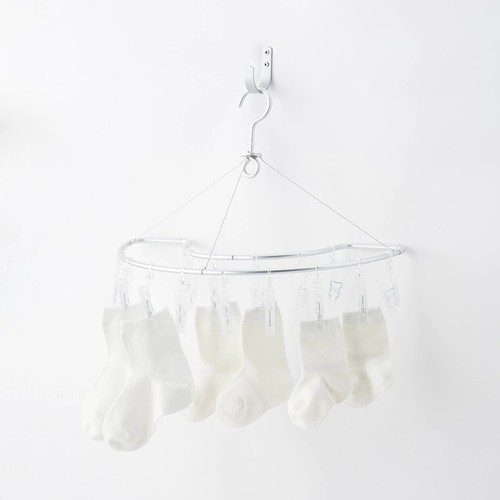 MUJI Appendiabiti a Semicerchio Alluminio Stendibiancheria 16 Clip GIAPPONE - Foto 3 di 6