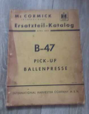 MC Cormick Baler B47 Parts Catalogue