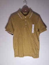 Goodfellow  CO. Mens Short Sleeve Polo Shirt Size Small Color: Mustard