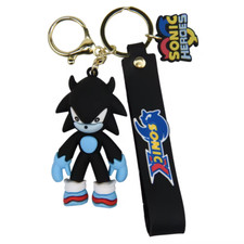 Shadow Sonic the Hedgehog 3D Figure Keychain with SonicX Keyring Pendant
