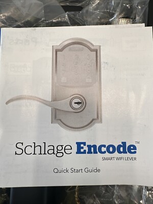 Schlage Encode Electronic Smart WiFi Accent Lever w Alarm Satin Nickel Camelot