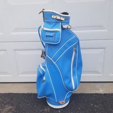 VINTAGE HOT-Z Golf Bag Blue Leather 17 Way Cart Ba