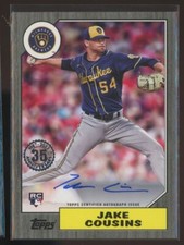2022 Topps 1987 Baseball Autographs Black Jake Cousins RC Auto 086/199 Milwaukee