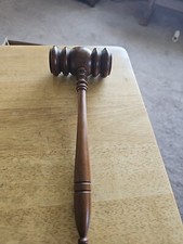 VINTAGE Wood WOODEN Judge Auctioneer Mallet GAVEL 11.5 " Hammer COLLECTIBLE