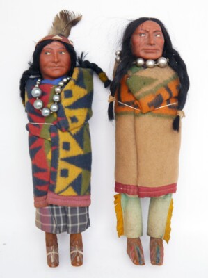 Vintage Skookum (Bully Good) Native American Dolls 13.5ins