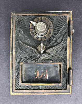 Antique U.S. Post Office Mail Box Door #171 Flying Eagle Brass Combination Lock
