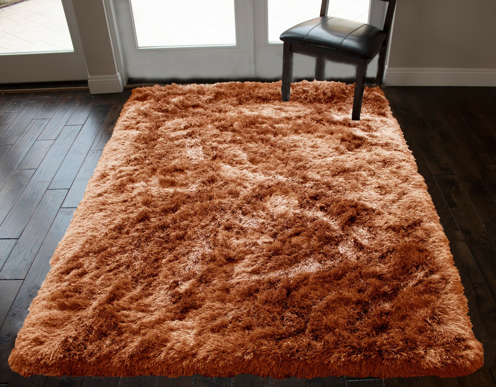 Rust Dark Orange 8x10 Large Living Room Bedroom Shimmer Pile Bel Air Area Rug For Sale Online