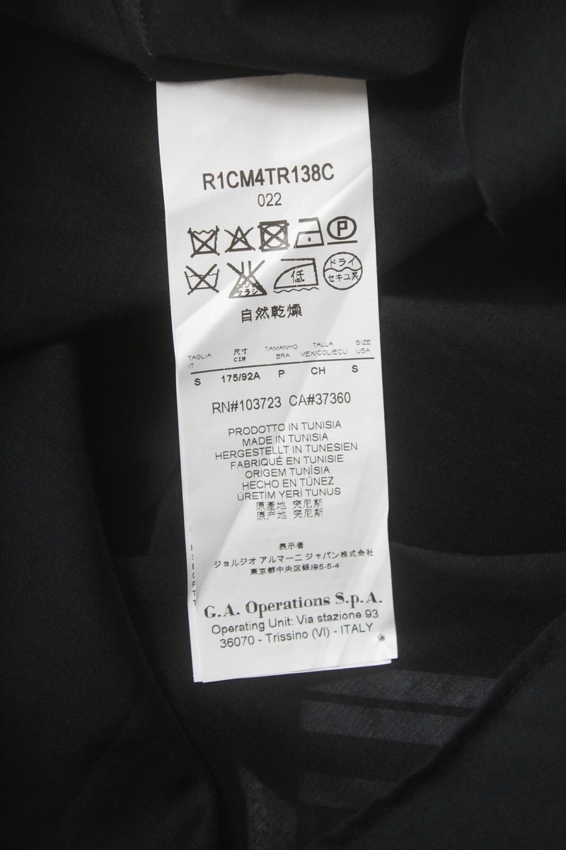 くま品 EMPORIO ARMANI Fashion T-Shirt Men's SMALL Transparent Silk Blend