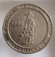 1992 Colorado Casino 1 Gaming Token Black Hawk Bullwhackers