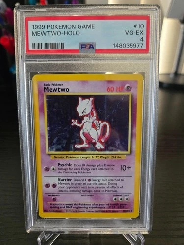 1999 POKEMON GAME BASE SET MEWTWO HOLO 10/102 PSA 5 VG-EX