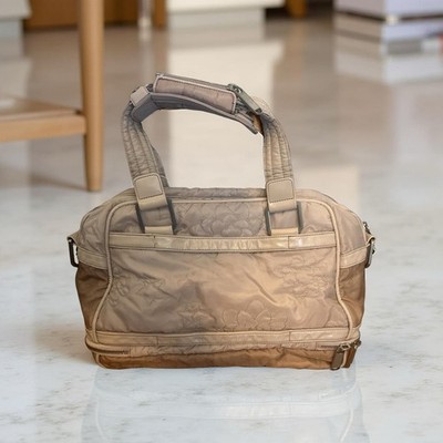 Stella McCartney Large Nylon Zipper Travel Tote Bag - Beige , Many Compartments