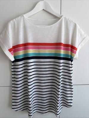 Shirt Joules Streifen Weiß Bunt Sommer 42 Love&Roses Blau Marine Sommer Beach