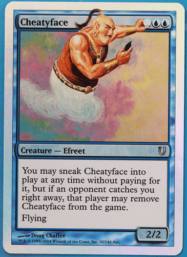 Cheatyface FOIL Unhinged NM Blue Uncommon MAGIC MTG CARD (ID# 502101) ABUGames - Picture 1 of 2