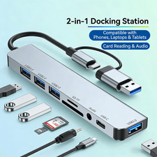 USB C Hub USB Splitter 8-in-1 USB Extender wi...