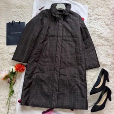 Burberry London Lightweight Padded Coat Packable Hood Dark Brown Size 9 Check