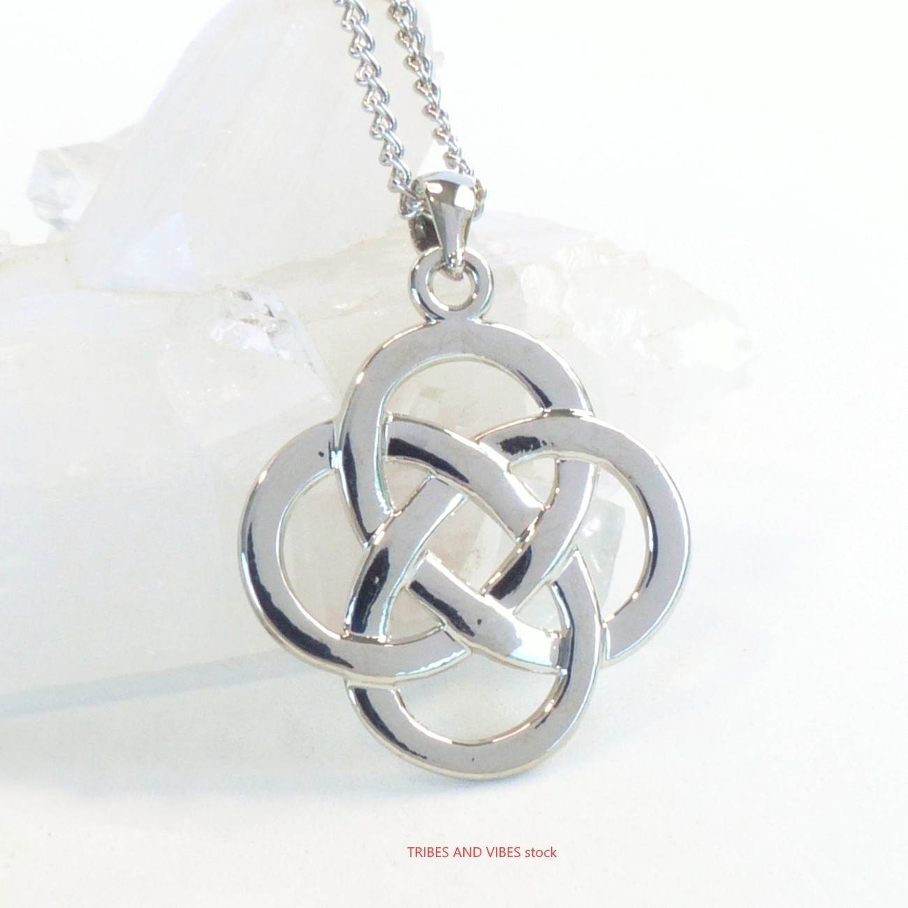 Celtic Trinity Knot Pendant Necklace Triquetra by Sea Gems Silver Plate Gift #4