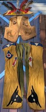 Vtg 1930s 40s Western Kids Costume Outfit Frontier Native American Indian Cowboy