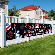 250Th Anniversary USA Banner Flag, 4Th of July Decorations Outdoor,1776-2026 the
