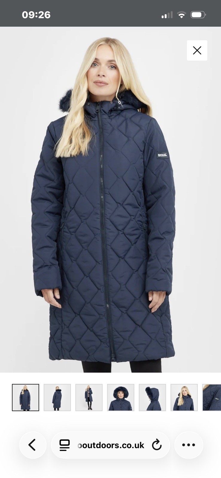 Regatta Womens Fritha III quilted coat size 16 navy image 2