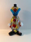Vintage Murano Millefiori Art Glass Clown Figurine with Original Label Made in I