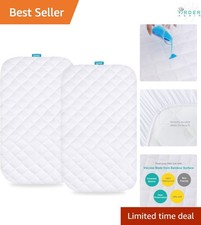 Waterproof Baby Bassinet Mattress Cover 2 Pack Soft Breathable Easy Care