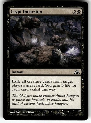 Crypt Incursion 23 Common Dragon's Maze Magic: The Gathering Near Mint
