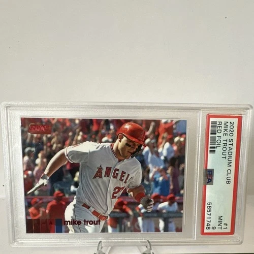 Topps 2020 Stadium Club Mike Trout #1 Red Foil PSA 9 Los Angeles Angels