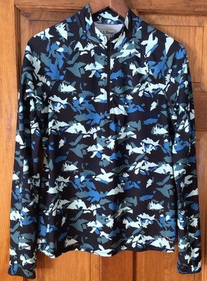LL Bean Access Trail 1/4 Zip UV Blocking Pullover Black Blue Extra Small EUC!