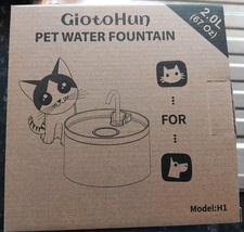 Used Giotohun 2ltr Cat Water Fountain With Spare Giotohun Water Filters.