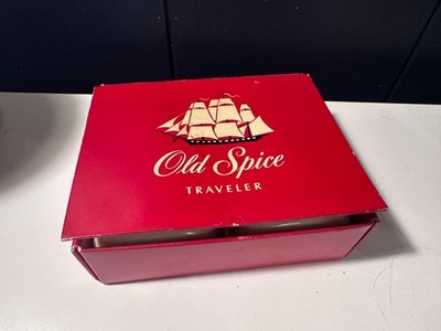 Vintage 1960s Shulton Old Spice Traveler Set 3365 Aftershave Lotion & Talcum