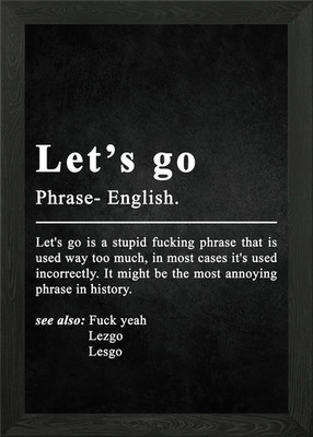 Lets go Boys Game Room Framed Wall Art Poster Canvas Print Picture