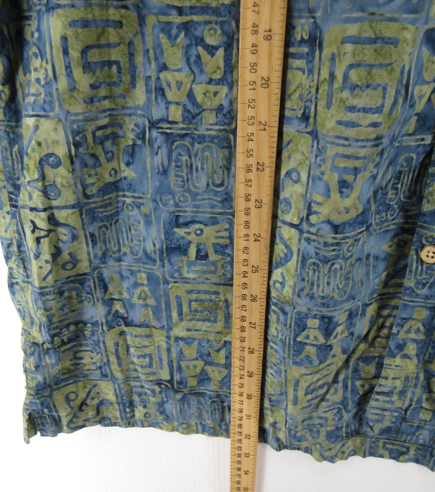 Camisa Smith de Viaje DE COLECCIÓN Hombres XXL Azul Hawaiano Tribal Azteca Geométrica Resort Foto 4 de 4
