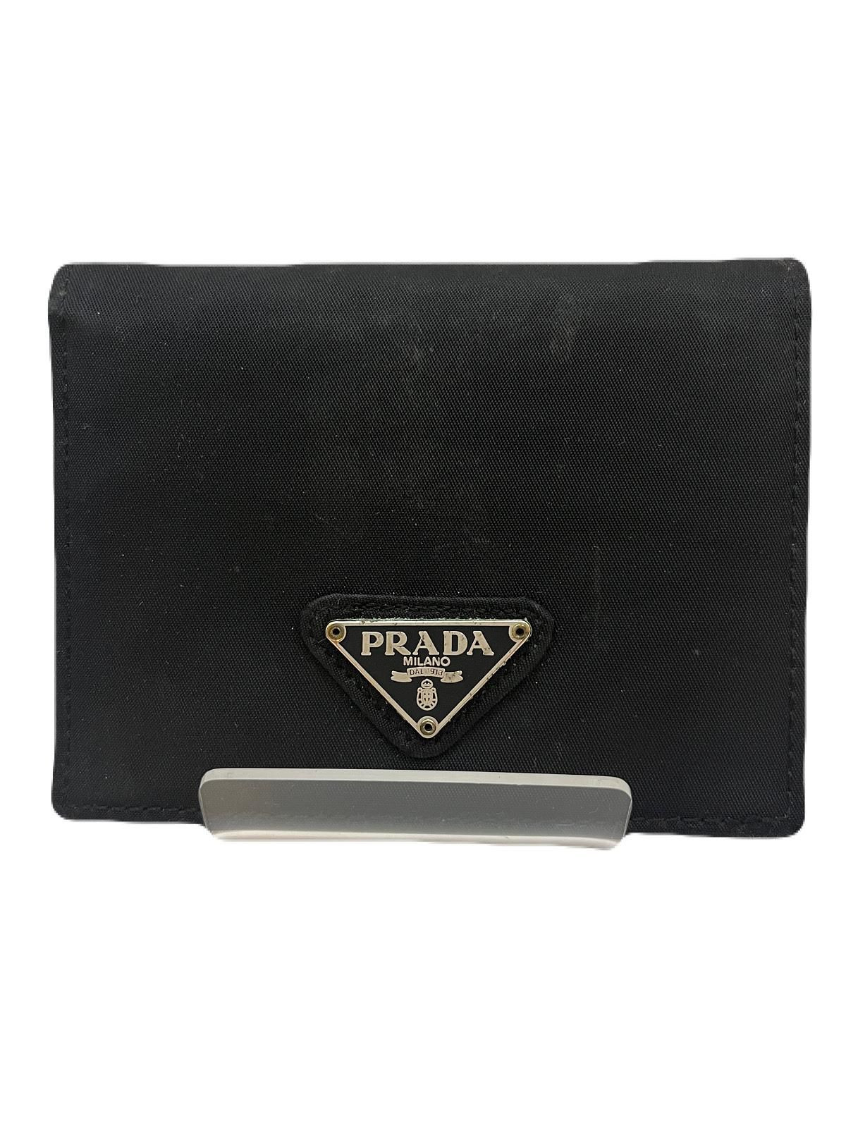 PRADA Black Nylon Fold Wallet Pre-Owned Model E1025-15