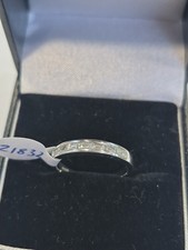18ct/750 Baguette/ Emerald Cut Diamond Half Eternity Ring Size " L &1/2"