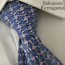 Ferragamo Silk Tie Multicolor Floral Made in Italy