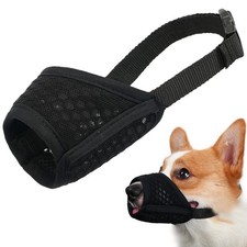 Mayerzon Dog Muzzle, Puppy Soft Mesh Muzzle for Small M- Snout 7   -8  , Black