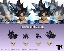 TK Custom 16 SHF 1/12 Son Goku Ultra Instinct black Hair Head Sculpt Accessories