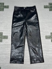 Wilfred The Melina Pants Womens 2 Black Vegan Leather High Rise Cropped Straight