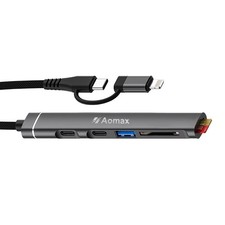 SD Card Reader for iPhone iPad, 5-in-1 Lightning USB-C to Memory Card Viewer w