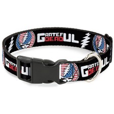 Plastic Clip Collar GRATEFUL DEAD Text with Steal Your Face Stars an (US IMPORT)