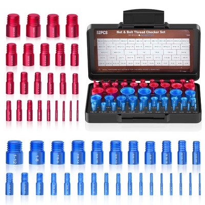 MENGBEI 52PCS Thread Checker, Nut and Bolt 52 Checker 