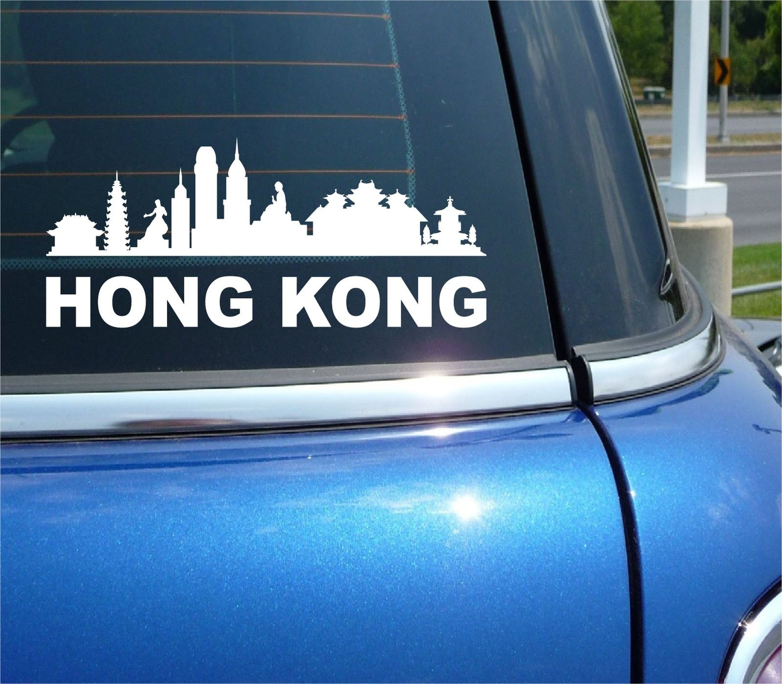 Hong Kong China skyline car decal bumper sticker