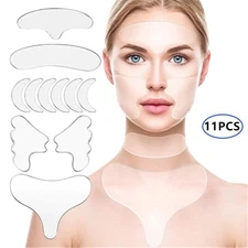11X Facial Anti Wrinkle Patches Silicone Reusable Pad For Face Eye Forehead Neck