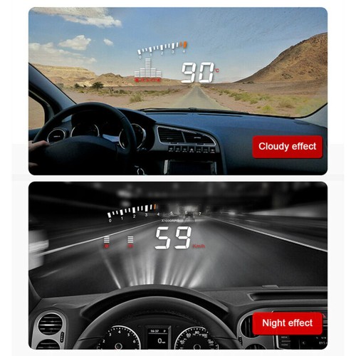 Car Head Up Display OBD2 HUD RPM Projector Speedometer MPH Overspeed Warning X5 - Picture 7 of 11