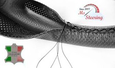 FOR ACURA ZDX 10-13 BLACK PERF LEATHER STEERING WHEEL COVER BLACK STIT