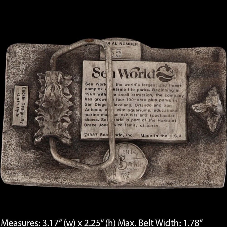 Nos Sea World Parque de Atracciones Shamu Ballena Asesina Delfín Hebilla de Cinturón De Colección Foto 4 de 4