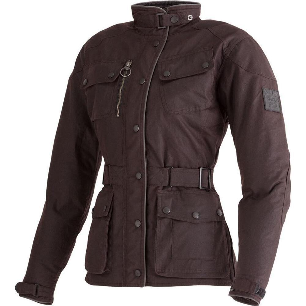 Triumph Ladies Barbour Wax Cotton Jacket Oxblood Red UK
